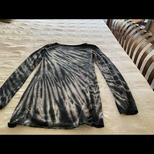 Long Sleeved Organic Cotton Yoga Tee.  Runs small.  Tie dye effect